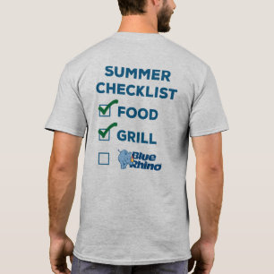 Mannen van de blauwe Rhino "Summer Checklist" T-shirt