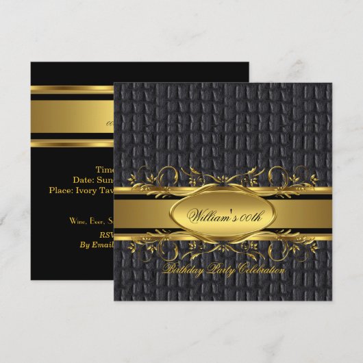 Mannen van de bruine zwarte goudfeest op zaterdag kaart (Voorkant / Achterkant)