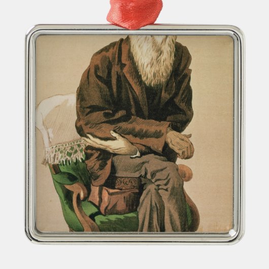 Mannen van de Dag, nr. 33, Charles Darwin Metalen Ornament (Voorkant)