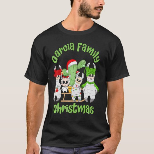 Mannen van de familie Llama Vrouwen en Kinderen Ga T-shirt (Voorkant)