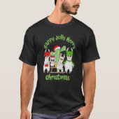 Mannen van de familie Llama Vrouwen met Kinder ker T-shirt (Voorkant)