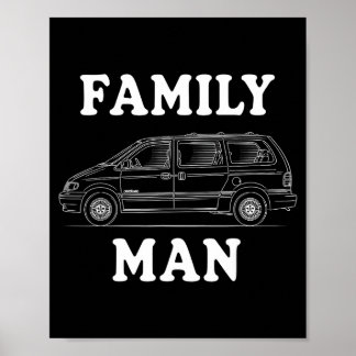 Mannen Van De Familie Minibus Humor Voor Trots Pap Poster