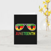 Mannen van de Juneteenth Sunglazen Black Pride Fla Kaart (Gele Bloem)