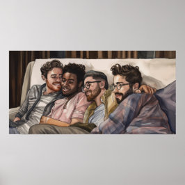 Mannen van de kade hangen uit poster