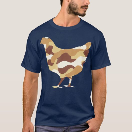 Mannen van de militaire Chicken Camo Print US Hen T-shirt (Voorkant)