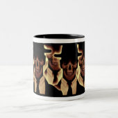 Mannen van de schedel in zwart tweekleurige koffiemok (Center)