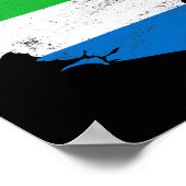 Mannen van de  Sierra Leone-vlagplattegrond Vrouwe Poster (Hoek)