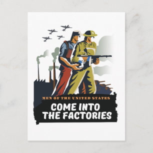 Mannen van de Verenigde Staten, WW2-poster Briefkaart