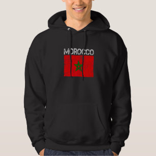 Mannen van de vlag van Marokko met een vervormd pa Hoodie