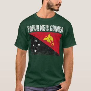 Mannen van de vlag van Papoea-Nieuw-Guinea met een T-shirt