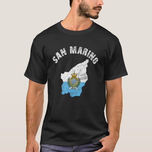 Mannen van de  vlag van San Marino Vrouwenpatriott T-shirt (Voorkant)