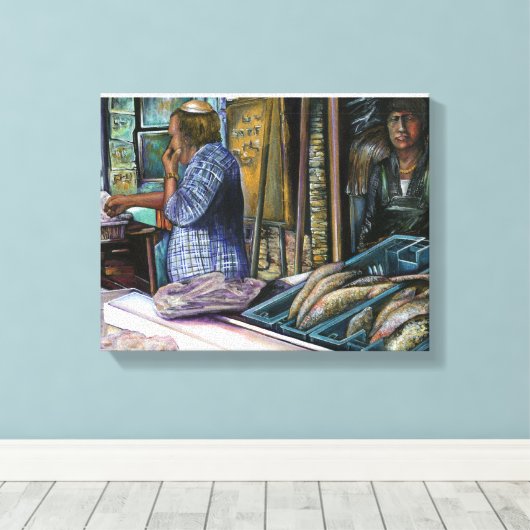 Mannen van de woestijn, Geschenken van het Zee. Je Canvas Afdruk (Insitu (Houten vloer))