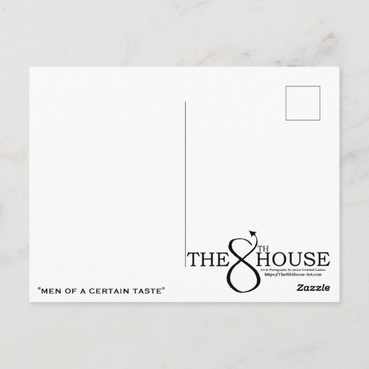 "Mannen van een bepaalde smaak" Briefkaart (Achterkant)