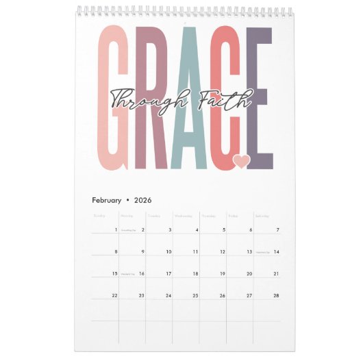 Mannen van geloofsovertuiging positief inspirerend kalender (Feb 2026)