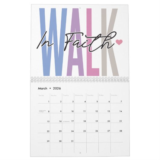 Mannen van geloofsovertuiging positief inspirerend kalender (Mar 2026)