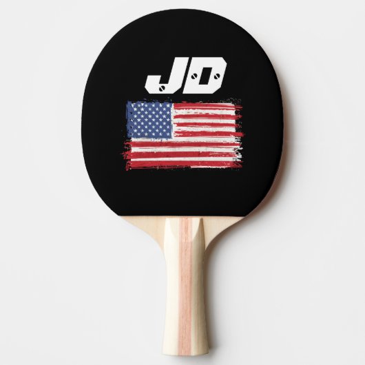 Mannen van het Amerikaanse patriottische monogram Tafeltennisbatje (Voorkant)