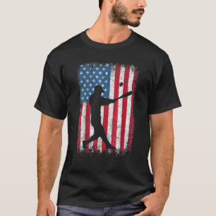 Mannen van het Amerikaanse vlaghonkbalteam jongens T-shirt