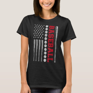 Mannen van het Amerikaanse vlaghonkbalteam jongens T-shirt