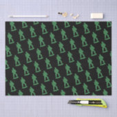 Mannen van het Groene Leger op het Zwarte Patroon Tissuepapier (Craft)