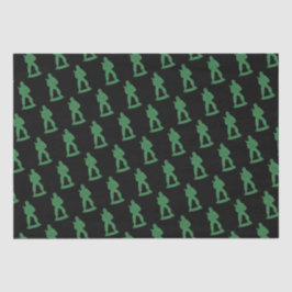 Mannen van het Groene Leger op het Zwarte Patroon Tissuepapier