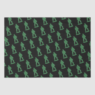 Mannen van het Groene Leger op het Zwarte Patroon Tissuepapier
