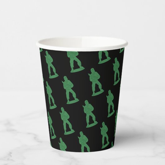 Mannen van het Groene Leger op zwart Papieren Bekers (Links)
