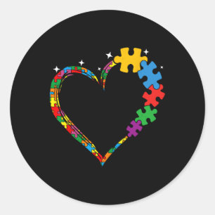 Mannen van het liefdeshart Puzzle Piece Vrouwen Ki Ronde Sticker