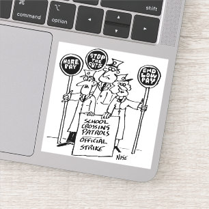 Mannen van het verkeerspatrouille op school in sta sticker