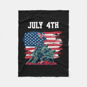 Mannen van juli Amerikaanse vlag Boys Independence Fleece Deken