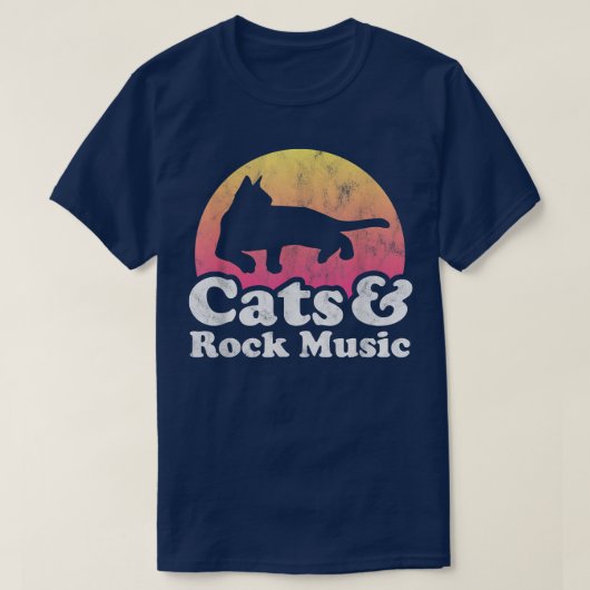 Mannen van katten en rock t-shirt (Design voorkant)