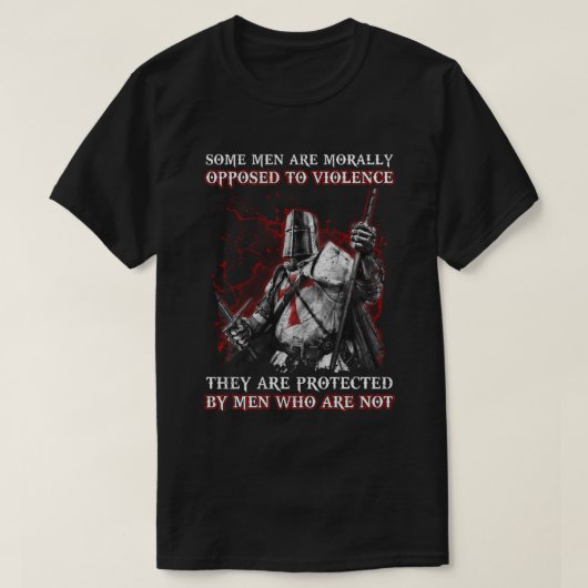 Mannen van Knight Templar die zich verzetten tegen T-shirt (Design voorkant)