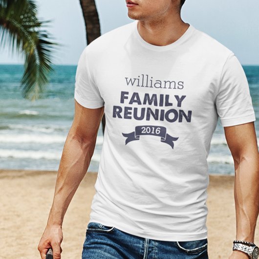 Mannen van Navy & White Family Reunion T-shirt