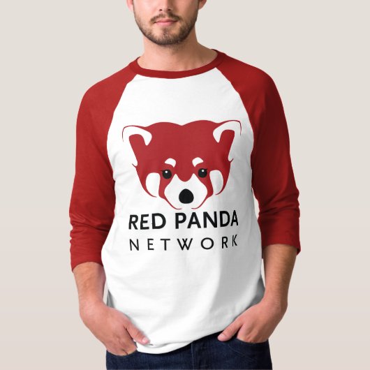 Mannen van Red Panda/Unisex Baseball T T-shirt (Voorkant)