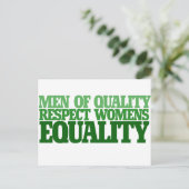 Mannen van respect voor de kwaliteit van vrouwen e briefkaart (Staand voorkant)