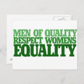 Mannen van respect voor de kwaliteit van vrouwen e briefkaart (Voorkant / Achterkant)