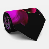 Mannen van roze orchid Black Stropdas Necktie (Opgerold)