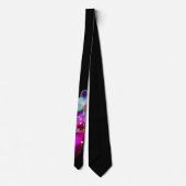 Mannen van roze orchid Black Stropdas Necktie (Achterkant)