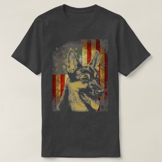 Mannen van Shepherd American Flag Dog Gift T-shirt (Design voorkant)