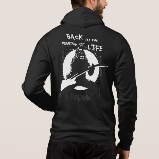 Mannen van zware weerwolf hoodie (Achterkant)