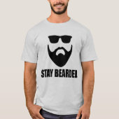 Mannen Verblijf van de baard T Shirt (Voorkant)