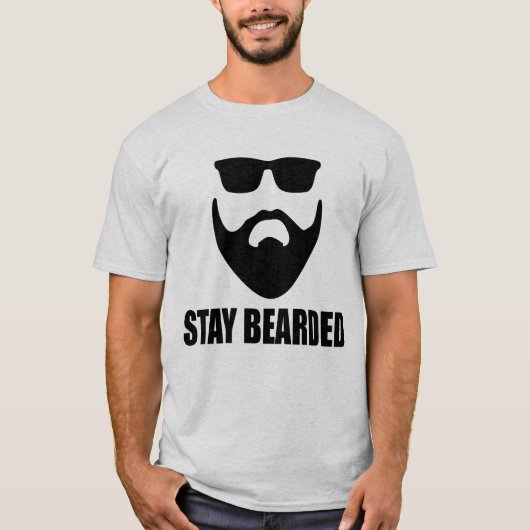 Mannen Verblijf van de baard T Shirt (Voorkant)