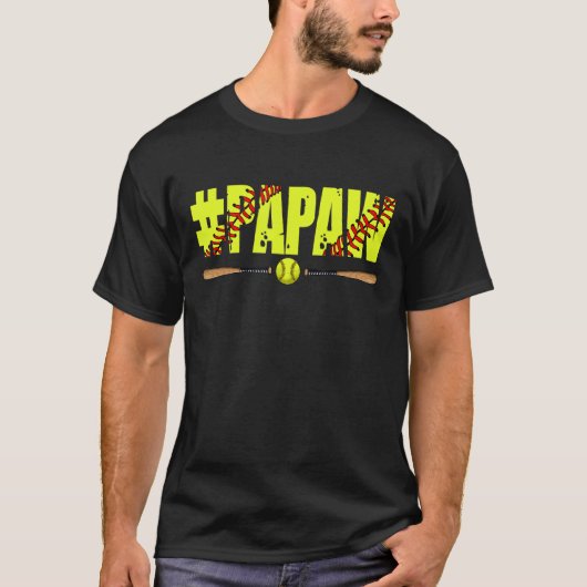 Mannen Verdrietige Softbal Papaw Softbal Vaders D T-shirt (Voorkant)
