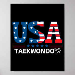 Mannen Verenigde Staten Vlag Taekwondo Usa Team Sp Poster