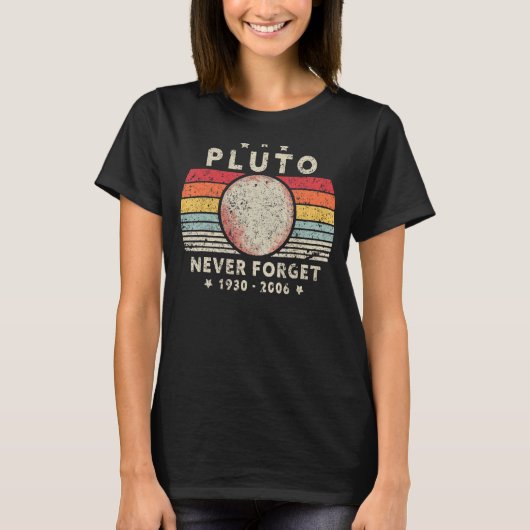 Mannen Vergeet nooit Pluto Planet Retro Style Spac T-shirt (Voorkant)