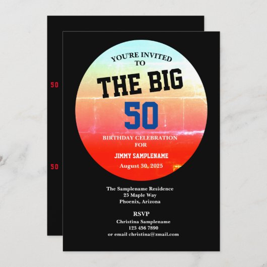 Mannen Verjaardag Feestbal Elk Groot Verjaardag Ja Kaart (Voorkant / Achterkant)