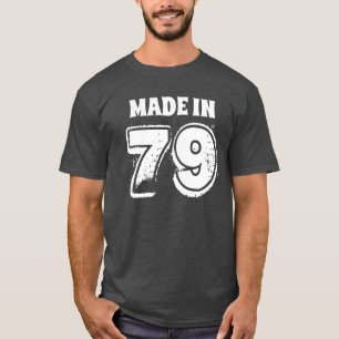Mannen verjaardag Made in 79 Gray Typografie T-shirt
