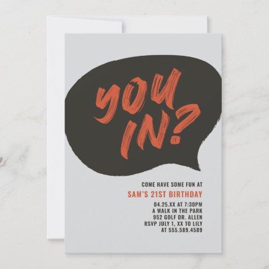 Mannen verjaardag uitnodiging (Voorkant)