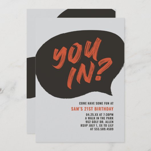 Mannen verjaardag uitnodiging (Voorkant / Achterkant)