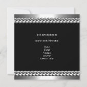 Mannen verjaardag van het Metaal Chrome Black Silv Kaart (Achterkant)