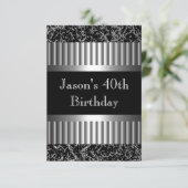 Mannen verjaardagsfeest Metal Chrome Afbeeldingen Kaart (Staand voorkant)